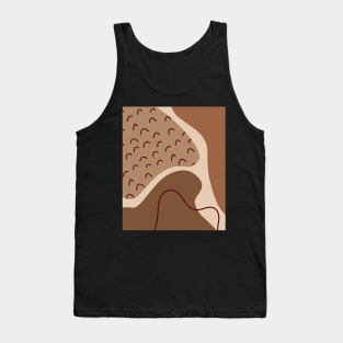 Warm Toned Sguiggle  Boho Abstract Shapes  Design Tank Top